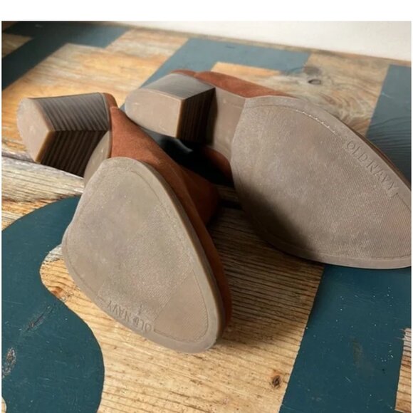 2 PAIRS of Old Navy Faux Suede Mules - 1 Black and 1 Brown - SZ: 8 - EUC - Picture 8 of 9